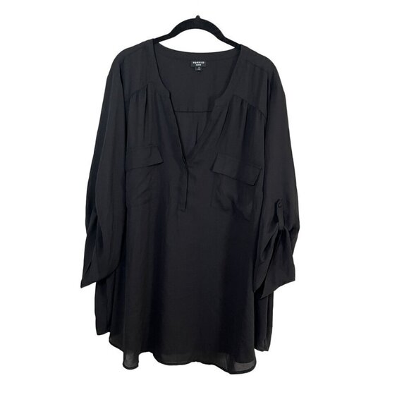 Torrid Neutral Top 4X Black Pullover Harper Classic Minimalist Office Retro 80s - Picture 3 of 14